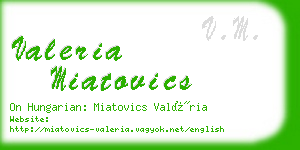 valeria miatovics business card